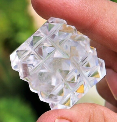 Set 5 Stk 15MM Heilungswürfel Lemurian Quarz Kristall 54 Pyramiden