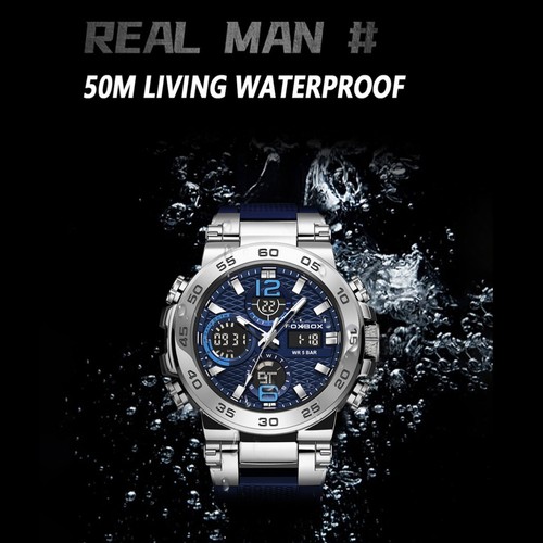 Men Watch Military LED Digital Quartz 5ATM Waterproof Diver Sport Boy Wristwatch - Picture 8 of 9