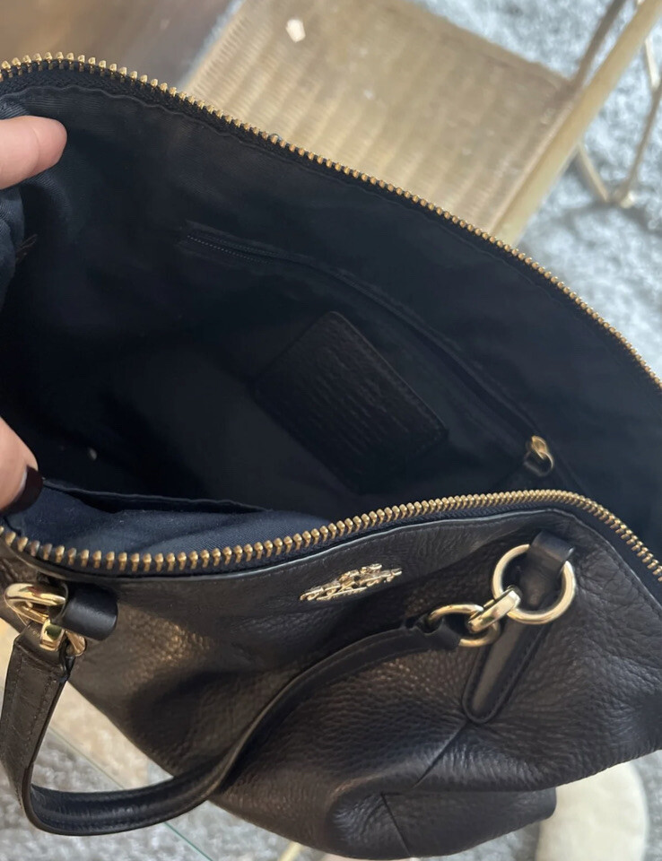 Coach Crossbody Satchel Handbag Dark Blue Gem