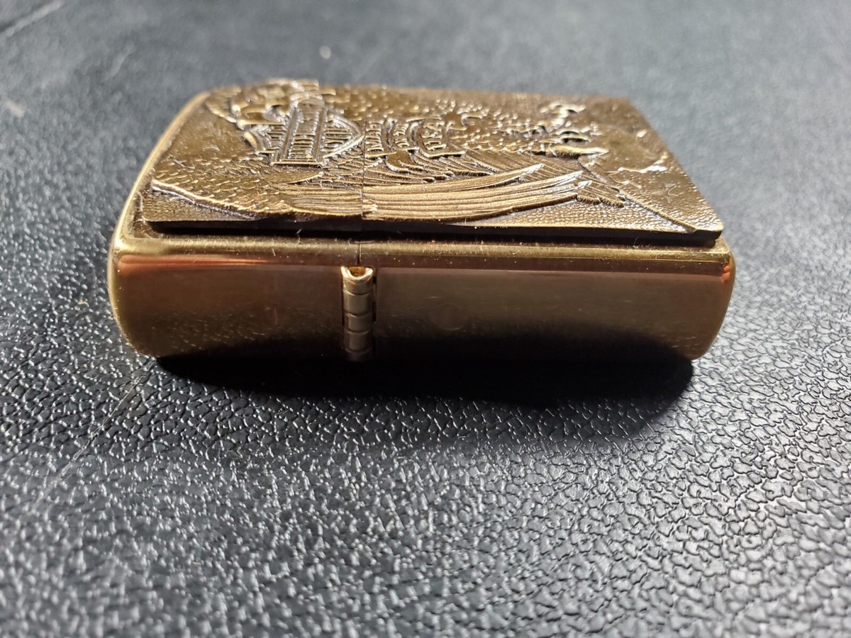 ジェネラルエレクトリック灰皿ビンテージ RARE 2001 Vintage Harley Davidson Eagle on Globe Brass Zippo
