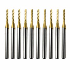 10x Titanium Coat Carbide 1.5mm End Mill Engraving Bits CNC Rotary Burrs