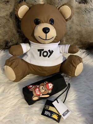MOSCHINO ぬいぐるみ NWT Moschino Teddy Bear Retractable Umbrella Set In Black 99% UV