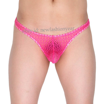 Men Lace Pouch Underwear T-back Jockstraps Bikinis G-string Posing Micro Thong 
