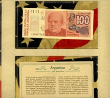 *Most Treasured Banknotes Argentina 100 Australes 1989-1990 UNC P-327c 15884776D