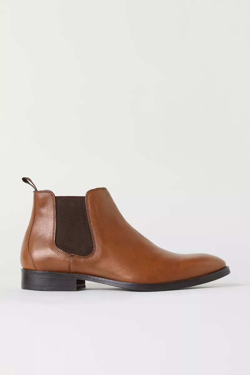H M Chelsea Boots Men s 12 US 2 pair Leather and Fabric eBay