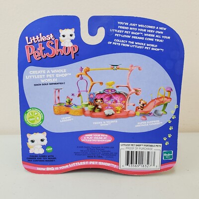 Littlest Pet Shop #207 Persian Cat White Yellow Carrier NIB