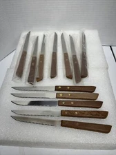 Volrath 8" Stainless Steak Knives Made In Japan With Wood Handle 48141 Lot Of 12