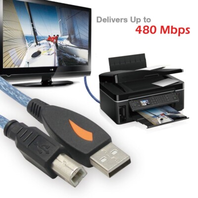 USB 2.0 A Male to B Male Printer Cable USB AM-BM Cord For Computer PC Laptop Lot