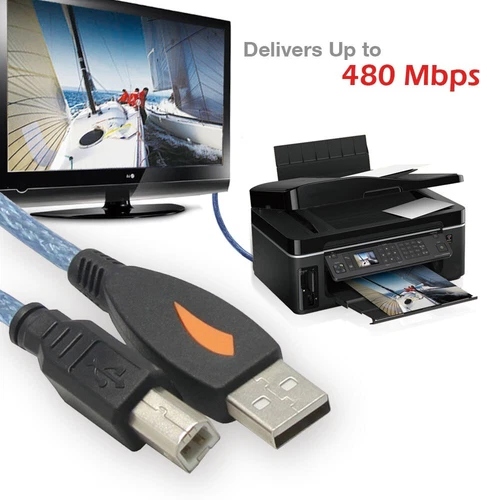 USB 2.0 A Male to B Male Printer Cable USB AM-BM Cord For Computer PC Laptop Lot