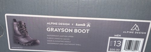 NEW Alpine Design Kamik Grayson Men Boots Waterproof Leather Black Upper SZ 13 - Picture 5 of 5