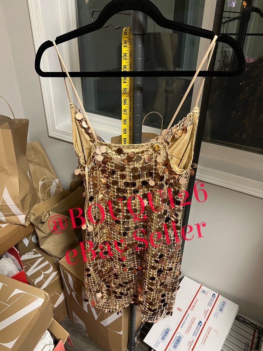 VIP【送料関税込】GOLDEN  SEQUINED MINI DRESS Gold Sequin Bodycon Mini Dress - NEWME