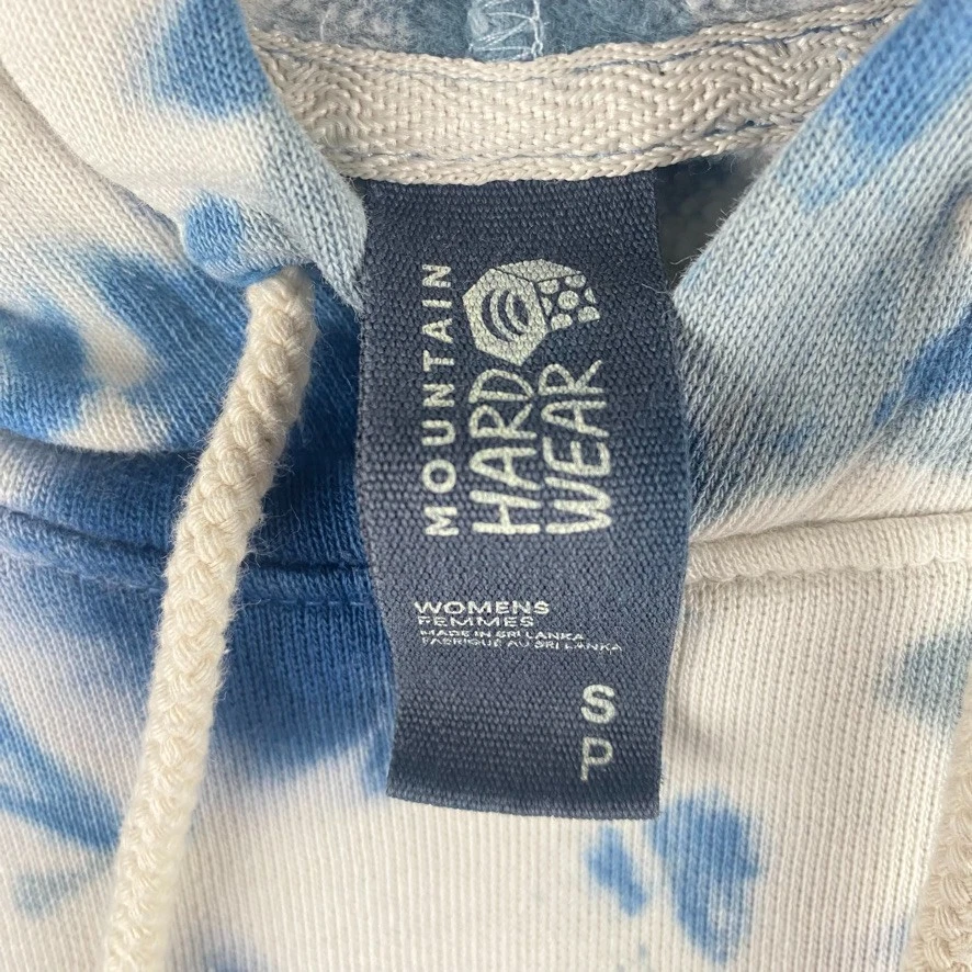 Mountain Hardwear Hoodie Womens Small Blue White Tie Dye Hooded Sweatshirt - Image 3 of 4
