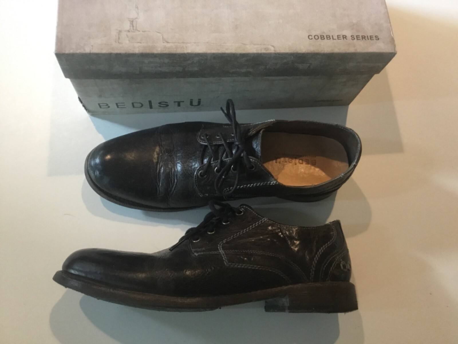 SAOLA Scarpe Derby Bed Stu Galao Distressed Goodyear Welt suola Vibram taglia 11 5