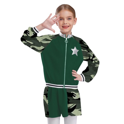 Kids Girls Jacket And Shorts Birthday Sweatsuit Workout Coat With Bottoms K-pop - Picture 12 of 50