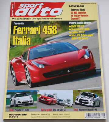 Sport Auto 12/2009 Ferrari 458, Porsche 911 turbo 997, Tuning VW Golf GTI, AMG