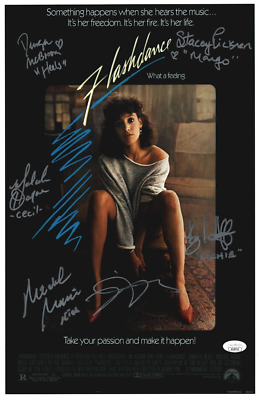FLASHDANCE Cast x6 Hand Signed 11x17 Photo Authentic Autograph JSA