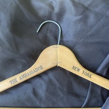 Vintage Wooden Hanger The Ambassador Hotel New York Advertising