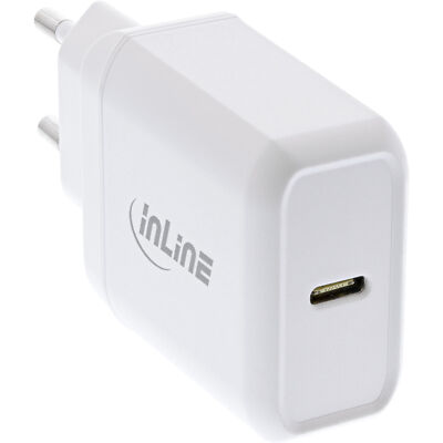 InLine  USB PD Netzteil Ladegerät Single USB-C, Power Delivery, 25W, weiß