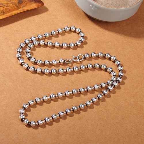 Planetys Kinder Kugelkette 925 Sterling Silber - 1mm Breite, Rhodiniert, Längen 32-40cm