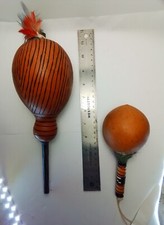 2 Vintage Seed Pod Maracas SA Indigenous Bororo Mato Grosso Brazil Art pieces