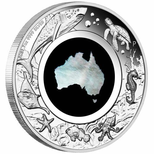 2021 🌊GREAT SOUTHERN LAND🌊 Mother of Pearl 1oz Silver Proof $1 Coin PERTH MINT