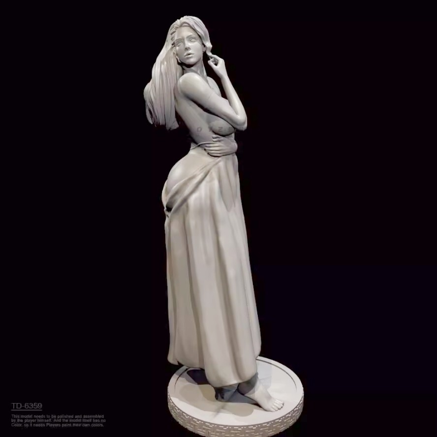 1/24 resin figure model 3D printing of sexy long dresses for