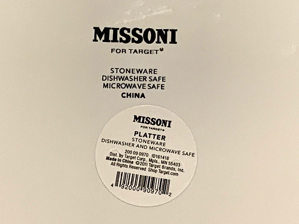 Missoni для целевых круглых тарелок рубильная пластина 14 дюймов классический зигзагообразный шеврон - Изображение 3 из 3