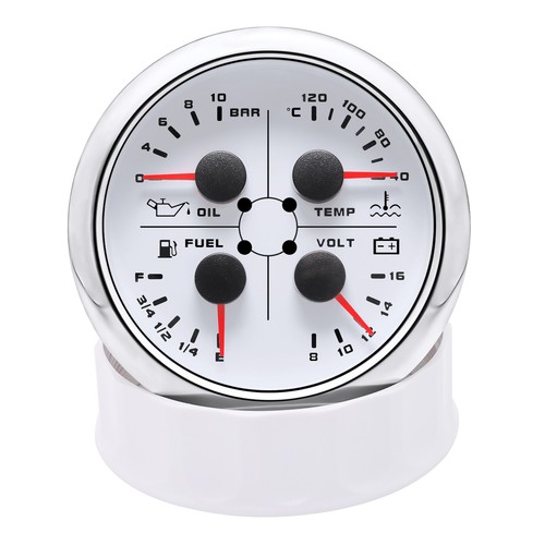 2 Gauge Set 85mm White GPS Speedometer 120MPH Tacho/Fuel/Oil/Temp/Volt W/Sensor - Picture 7 of 18
