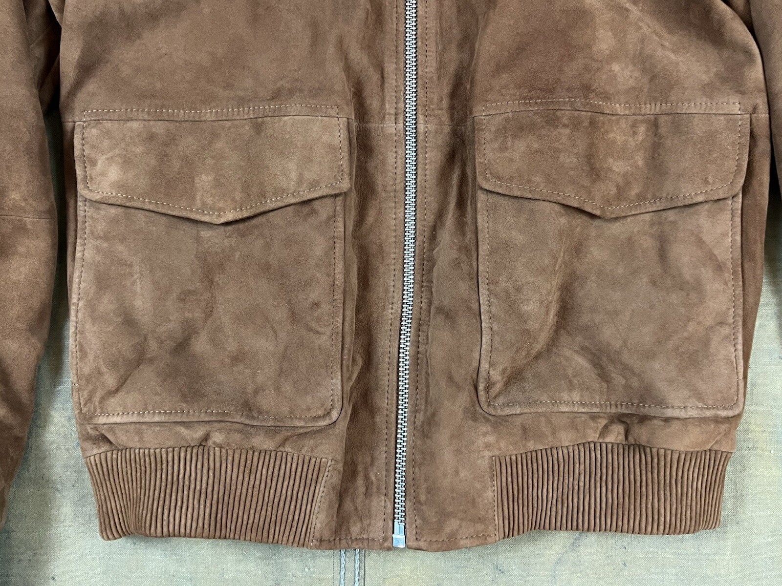 NEW Gant The Dean Suede Bomber Jacket Size Medium Rugger Flight Bomber $1300 image 9