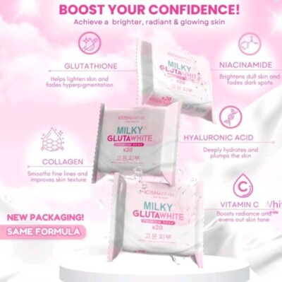 milky glutathione soap 3 pcs Milky Gluta White Premium Soap 70 g /each