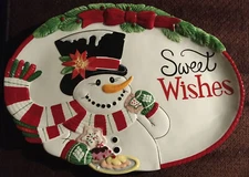 Fritz and Floyd Top Hat Frosty Cookie Platter 49-503 Sweet Wishes Platter
