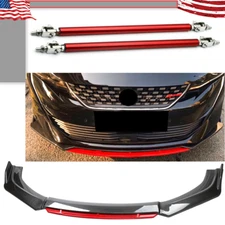 Front Bumper Lip Splitter Spoiler Body Kit Carbon Fiber Rods For Honda Accord