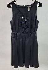 J.CREW Womens Dress 6 Black Sleeveless Ruffle Front Lined Rear Zip Shift Style