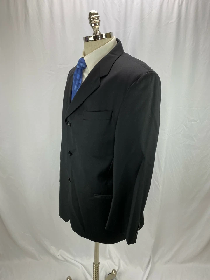 Chaqueta blazer de lana negra para hombre Donna Karan 44S Foto 3 de 4