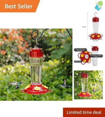 Attract Hummingbirds with Our 5-Port Nectar Feeder - 10-Ounce Capacity