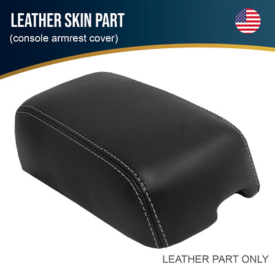 Fits 97-02 Mitsubishi Mirage Leather Console Lid Armrest Cover White Stitch