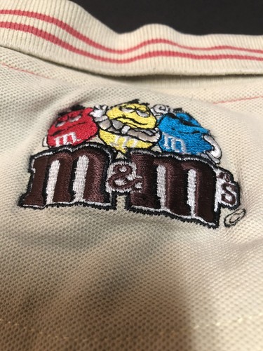 Vintage M&M Promo Shirt Polo All Over Graphic HipHop Hype Beast Size LG C3 - 第 10/12 張圖片