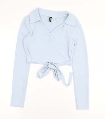 Franklin & Marshall Damen T-Shirt Blau Polyestermischung Cropped Größe S