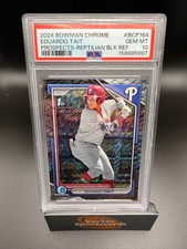 2024 Bowman Chrome Eduardo Tait 1st Reptilian Black Refractors #/10 PSA 10