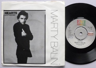 Marty Balin Hearts 7'' EMI EA126 EX/VG 1981 picture sleeve - there is handwrit...