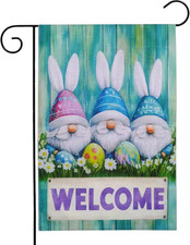 Easter Garden Flag 12X18 Inch Double-Sided, Happy Easter Decorations for Outside