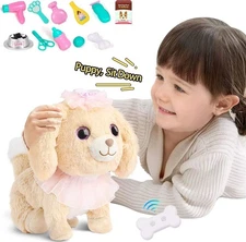 Interactive Golden Retriever Puppy Toy - Walks, Barks & Wags Tail - Plush Dog fo