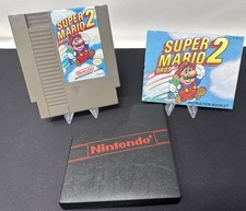 Nintendo NES SUPER MARIO BROS 2 Cartridge w/ Manual & Sleeve CLEANED TESTED READ