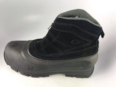 Sorel Cold Mountain Zip Suede Black Winter boots 200 G Insulation Sz 9 US