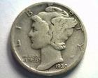 1930 MERCURY DIME FINE+ F+ NICE ORIGINAL COIN FROM BOBS COINS FAST 99c SHIPMENT