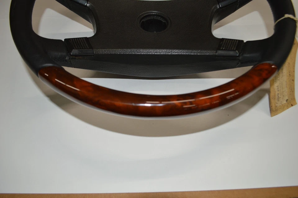 BMW E23 E12 E24 733i 735i 528i 530i 633csi STEERING WHEEL WOOD LEATHER OEM NOS - Image 3 of 4