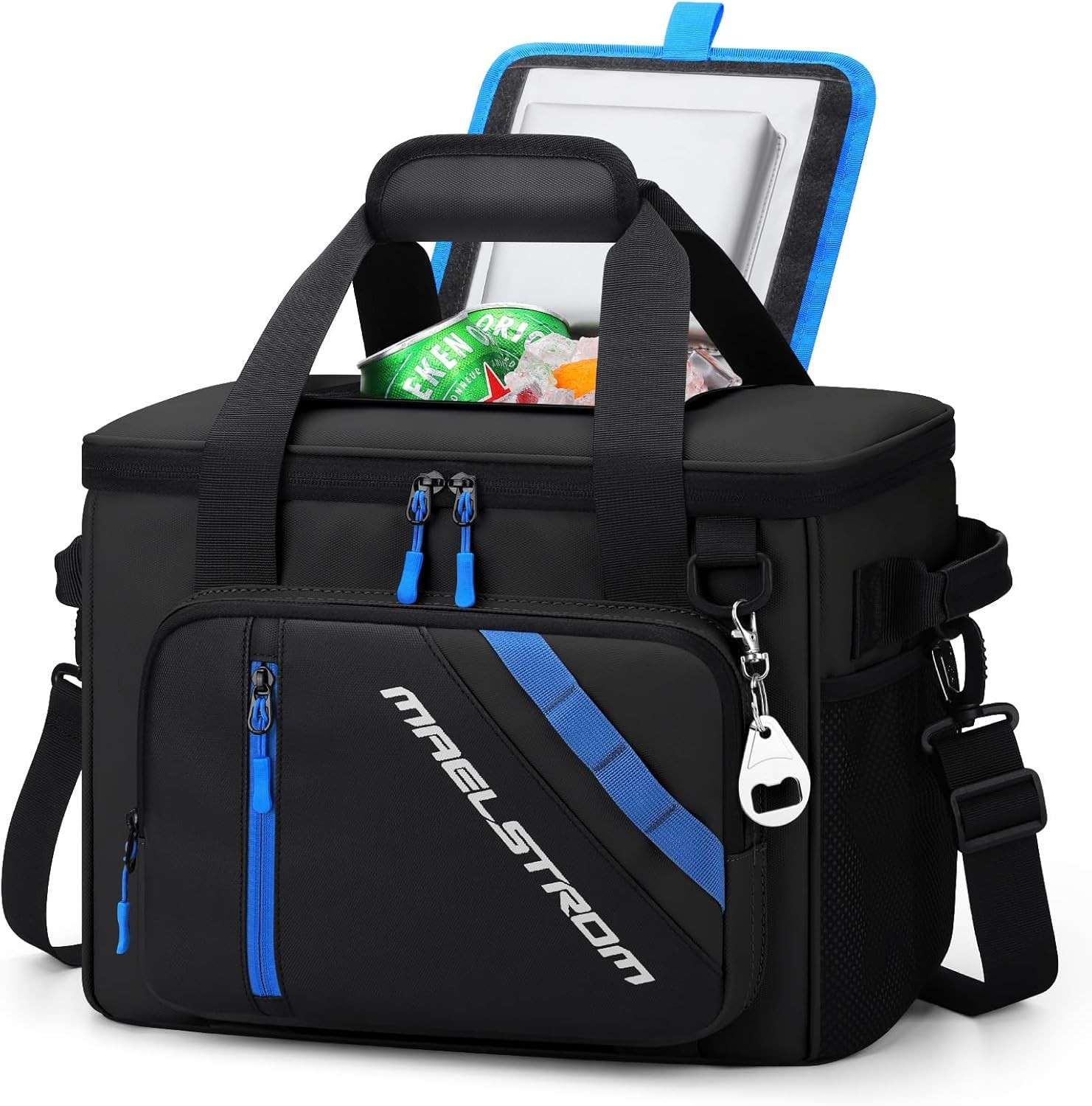 Large, leak-proof, insulated soft cooler bag