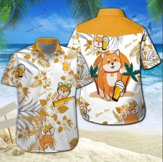Shiba Inu Beer Hawaiian Shirt Summer Button Up