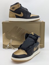 Nike Air Jordan 1 High OG GS Black Gold FD1437-071 Shoe Kids Size 5Y / Women 6.5