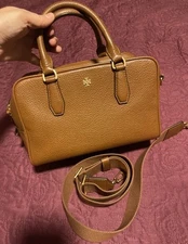 Tory Burch Robinson Satchel Bag  Brown Camel  Top Handle Shoulder Bag